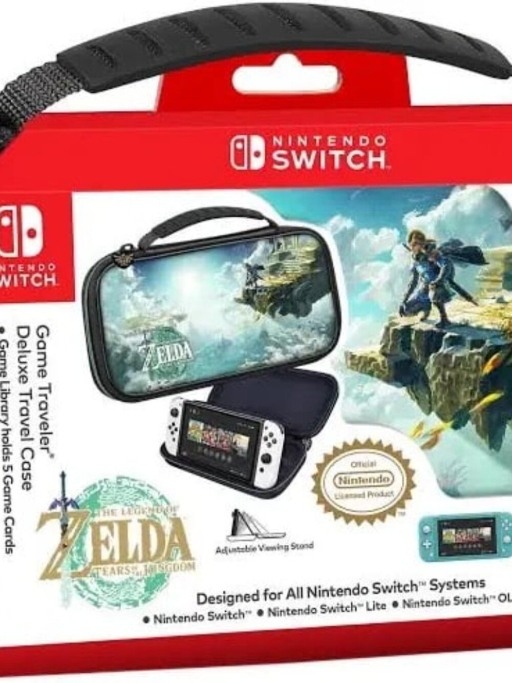 Zelda Tears of the Kingdom Nintendo Switch, Game Traveler Deluxe Travel Case NWT